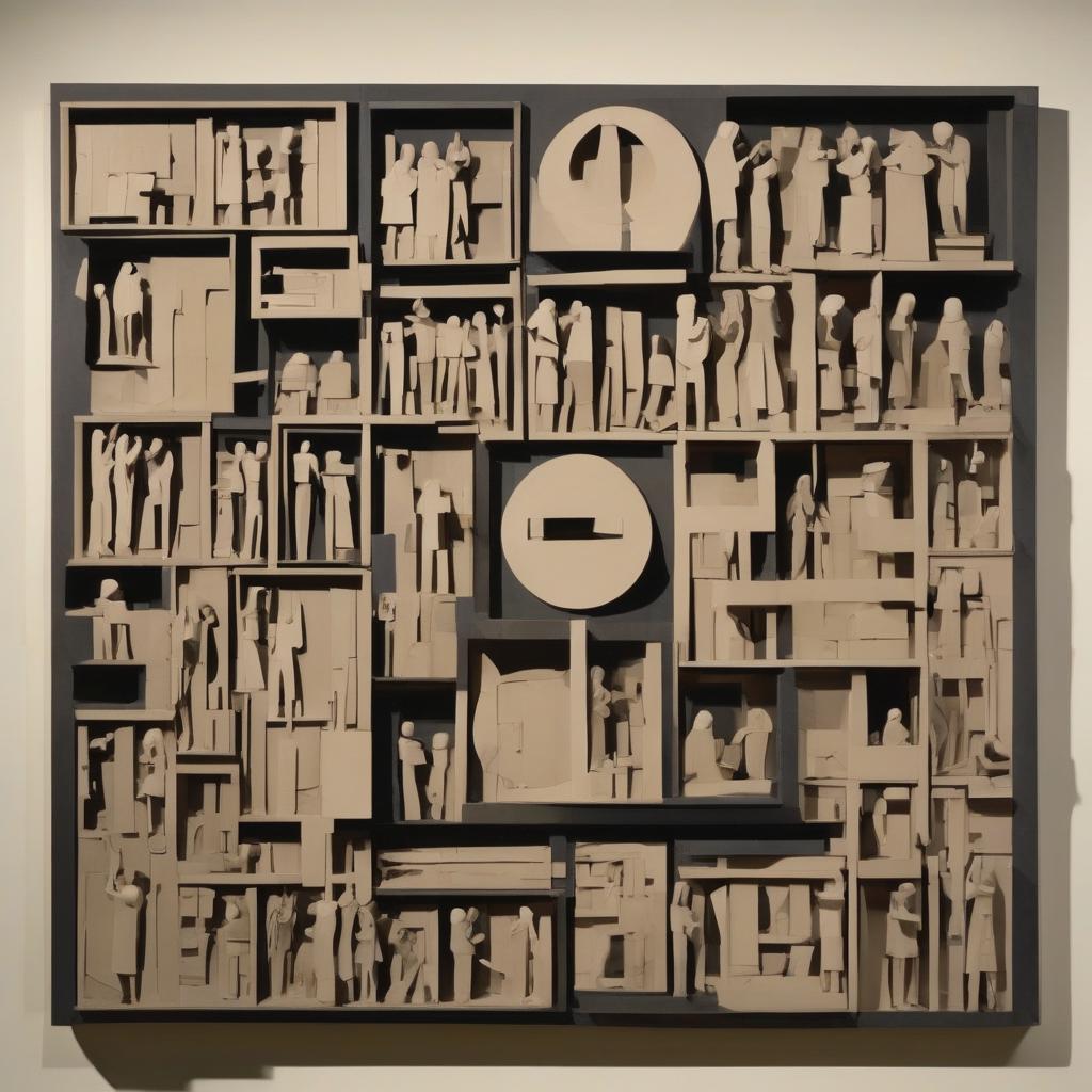 Cardboard artwork of figures